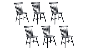 PACK 6 SILLA DE COMEDOR WINDSOR DE MADERA NEGRO