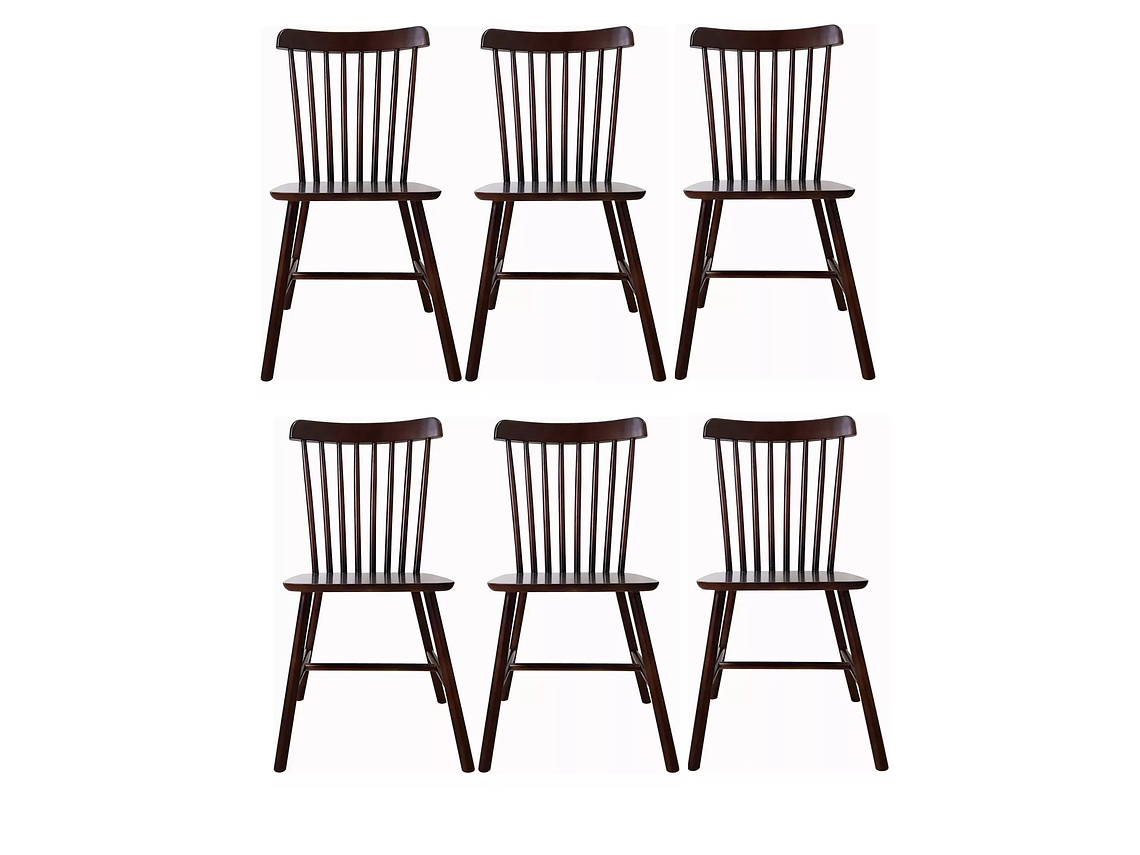 PACK HABITA2 CAFÉ 6 SILLA COMEDOR WINDSOR MADERA 1