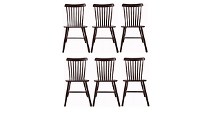 PACK HABITA2 CAFÉ 6 SILLA COMEDOR WINDSOR MADERA