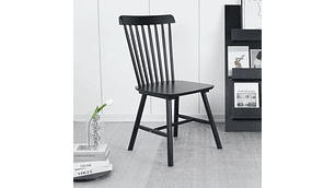 PACK 6 SILLA DE COMEDOR WINDSOR DE MADERA NEGRO