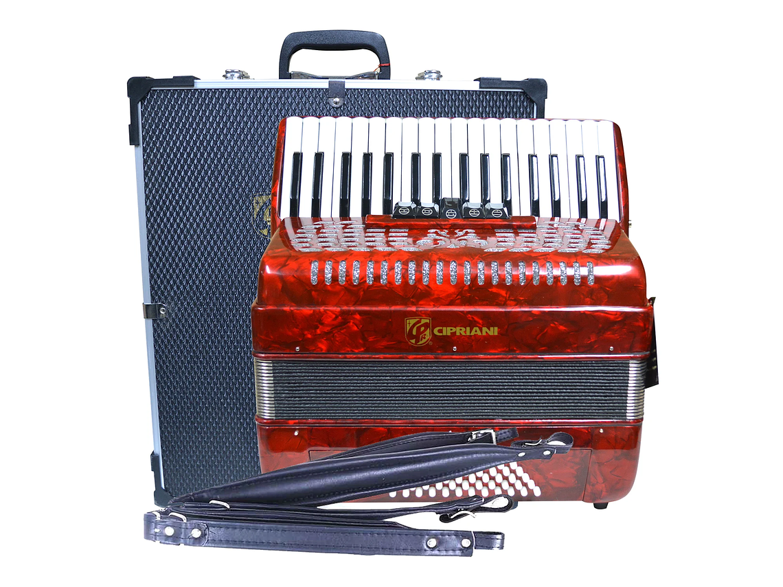 ACORDEÓN CIPRIANI 60 BAJOS 5 REGISTROS ROJA CPA-60-5RD 1