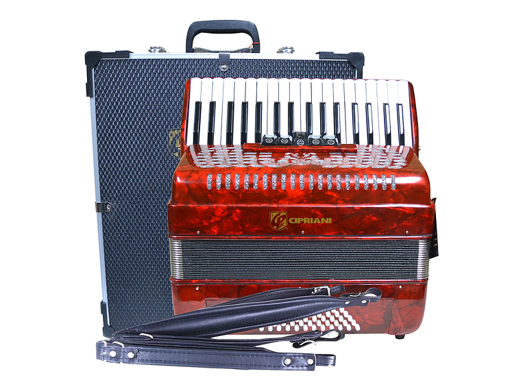 ACORDEÓN CIPRIANI 60 BAJOS 5 REGISTROS ROJA CPA-60-5RD 1