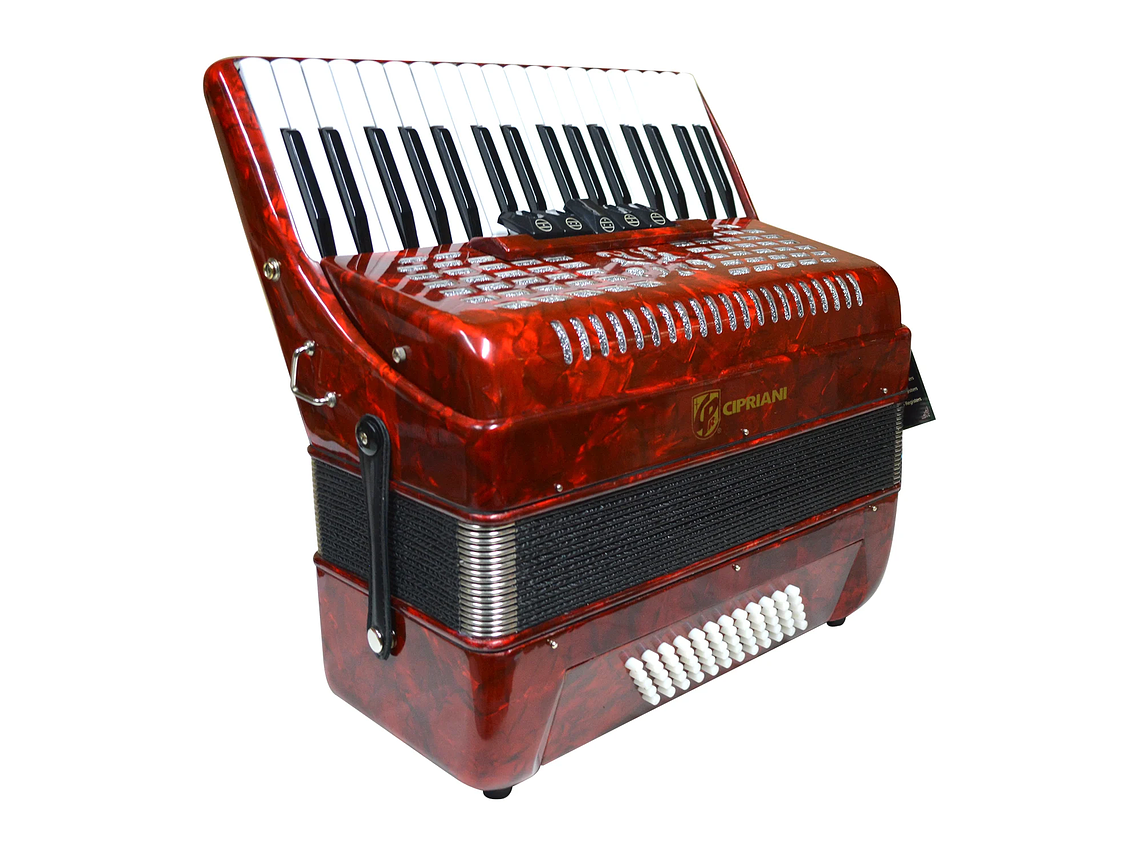 ACORDEÓN CIPRIANI 60 BAJOS 5 REGISTROS ROJA CPA-60-5RD 3