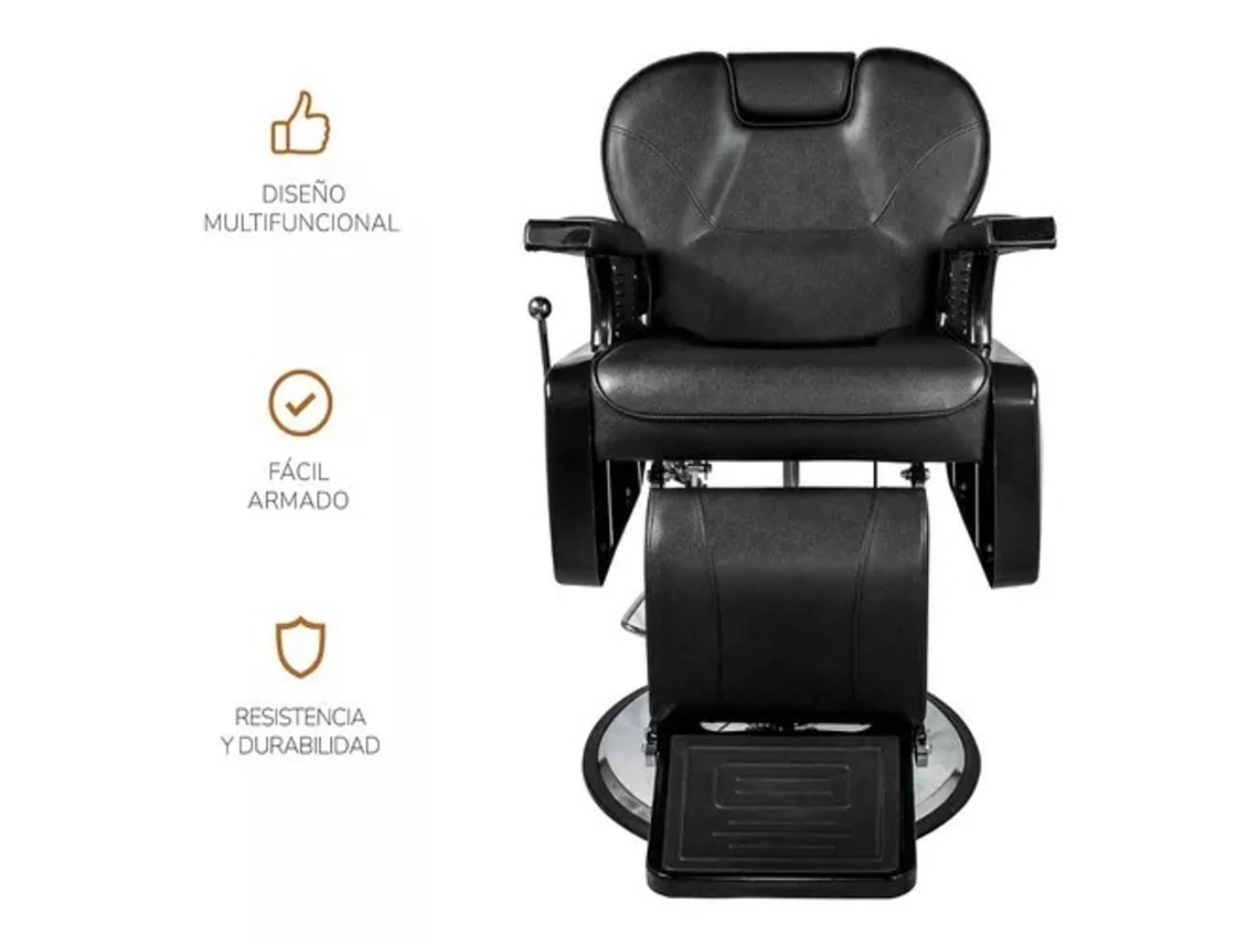 SILLA ACERO NEGRO BARBERIA PELUQUERIA PRO 1