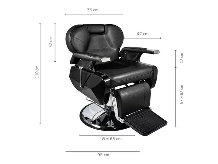 SILLA ACERO NEGRO BARBERIA PELUQUERIA PRO 3