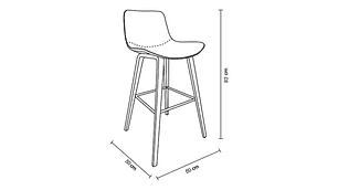 PACK 4 SILLA PISO DE BAR DE MADERA Y CUERO