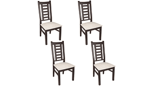 SILLAS ARTHOME PASCAL MADERA CHOCOLATE PACK 4 TAPIZ BEIGE JASPEADO