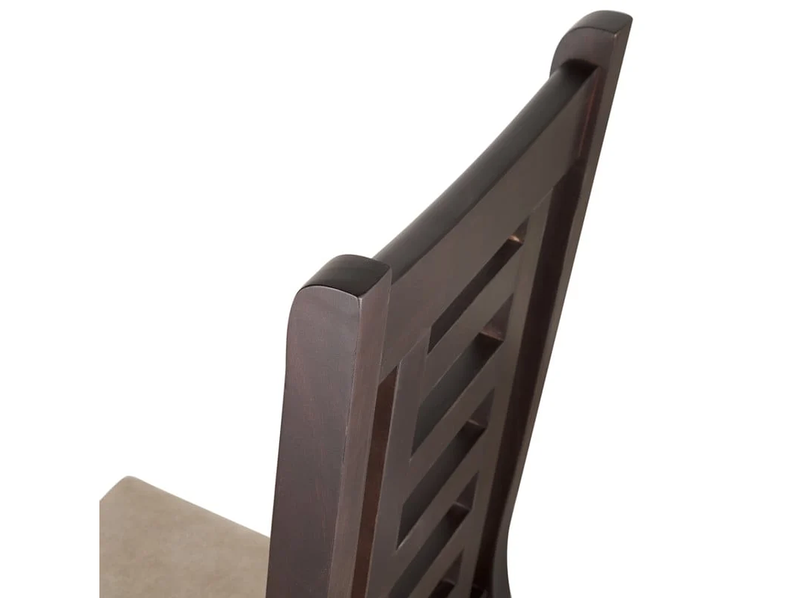 SILLAS ARTHOME PASCAL MADERA CHOCOLATE PACK 4 TAPIZ BEIGE JASPEADO 2