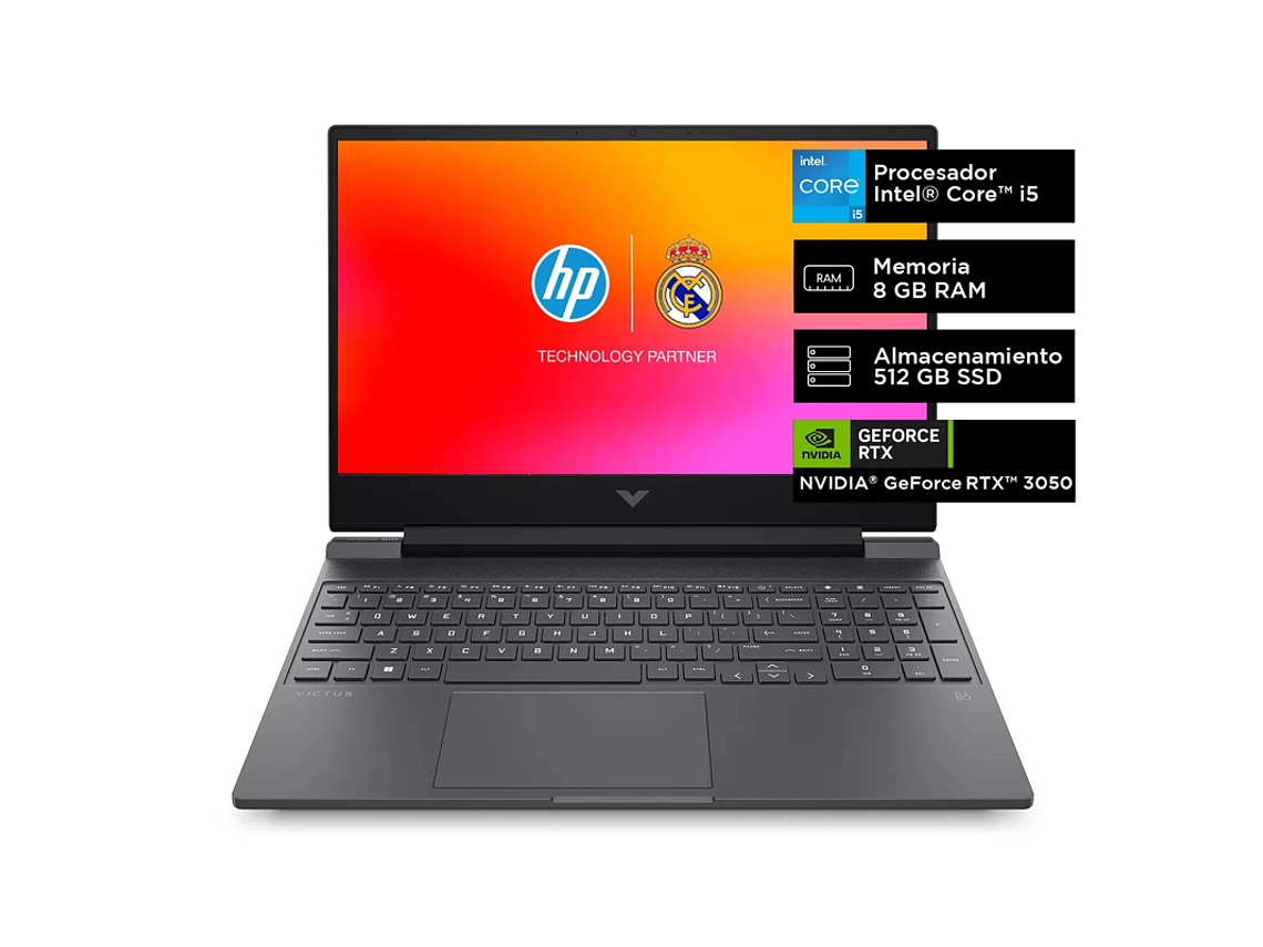 NOTEBOOK HP GAMER VICTUS 15-FA0025LA INTEL CORE I5 8GB RAM 512GB SSD RTX3050 4GB WINDOWS 11 HOME 1