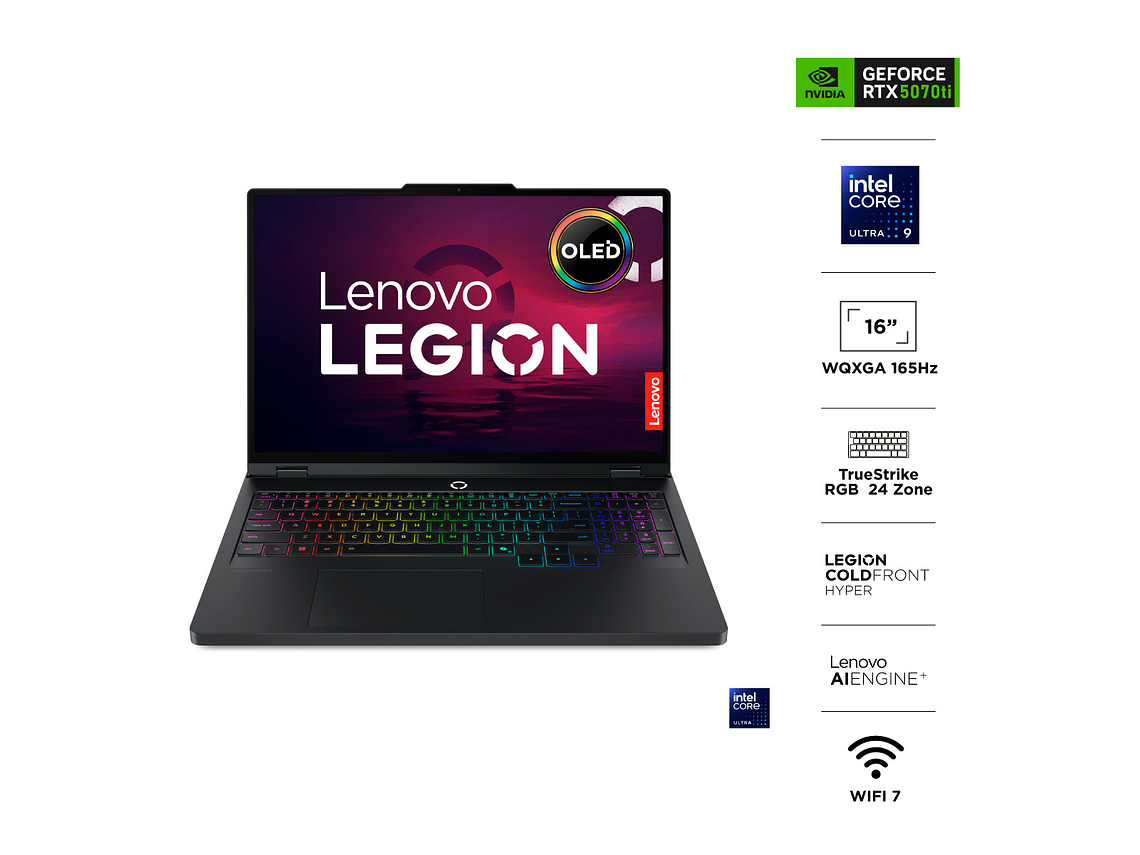 NOTEBOOK GAMER LENOVO LEGION PRO 5 INTEL CORE ULTRA 9 32GB RAM 1TB SSD NVIDIA RTX 5070TI 16” 1