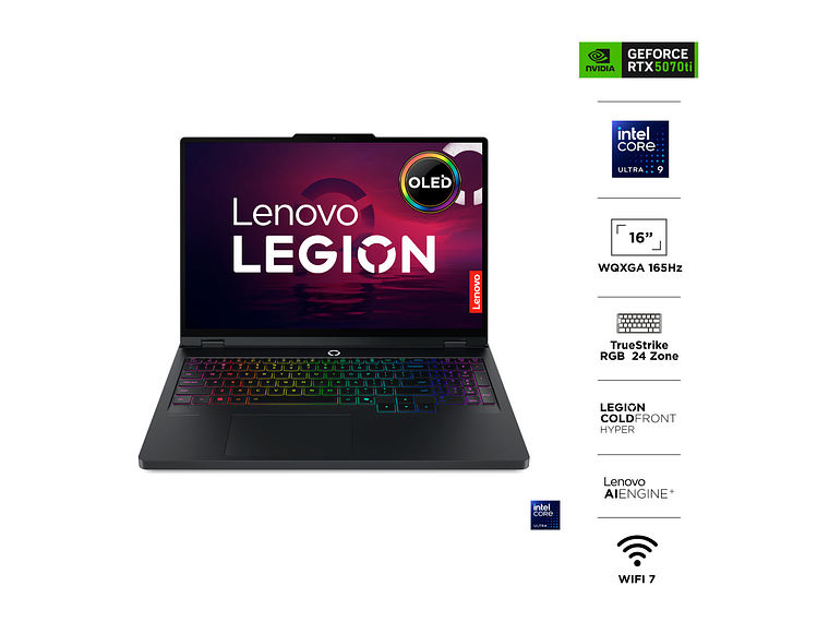 NOTEBOOK GAMER LENOVO LEGION PRO 5 INTEL CORE ULTRA 9 32GB RAM 1TB SSD NVIDIA RTX 5070TI 16” 1