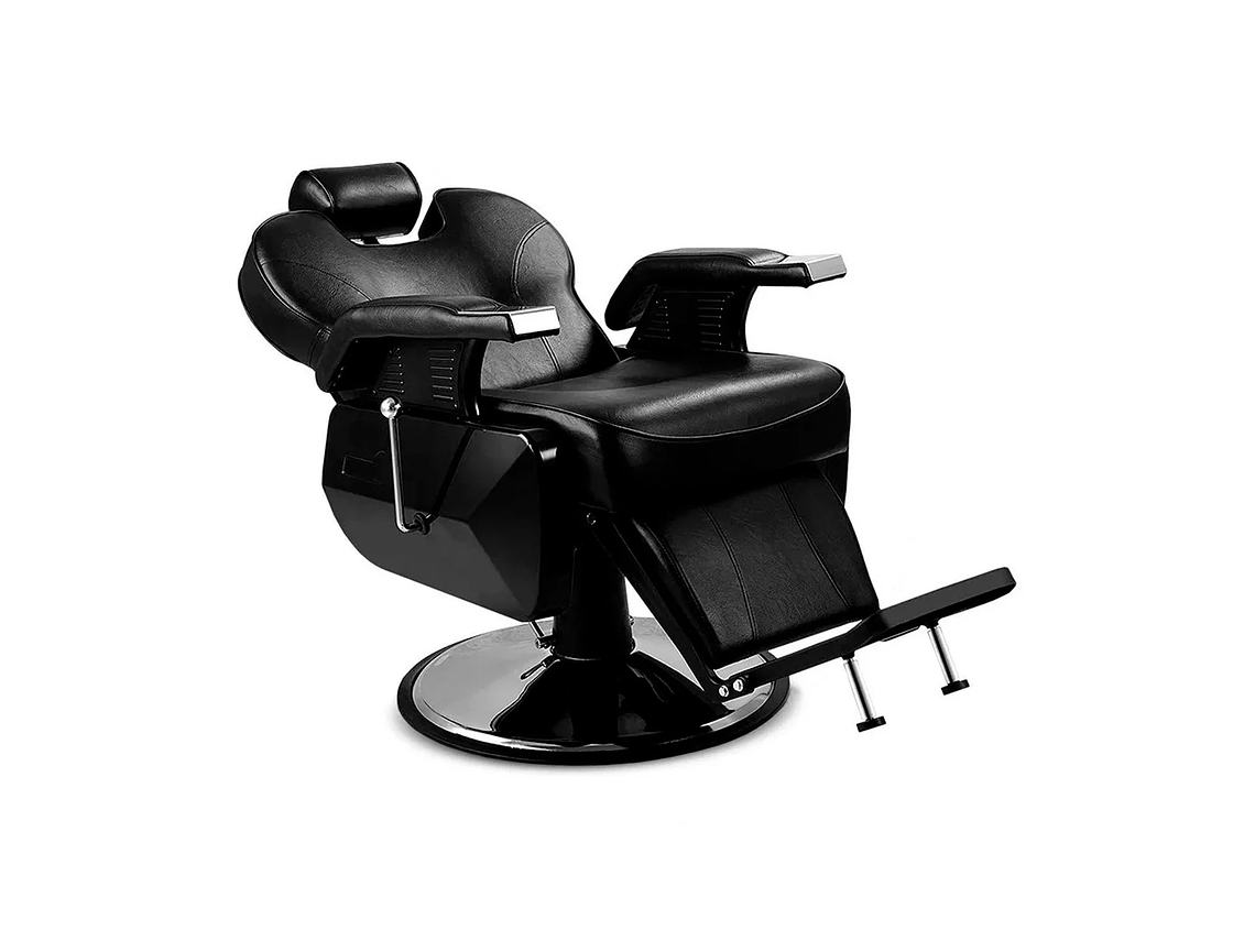 SILLA ACERO NEGRO BARBERIA PELUQUERIA PRO 7