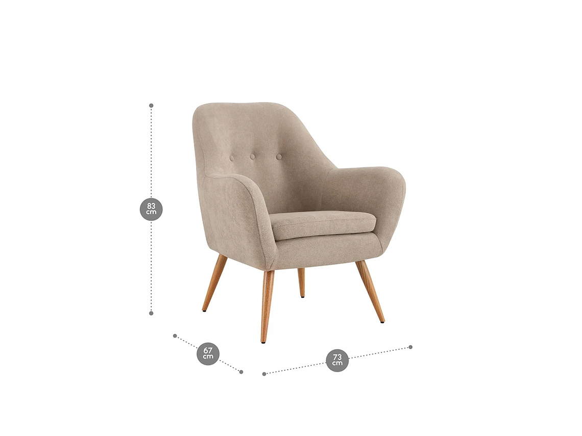 POLTRONA ROSEN BARTOLO 1 CUERPO TAUPE 2