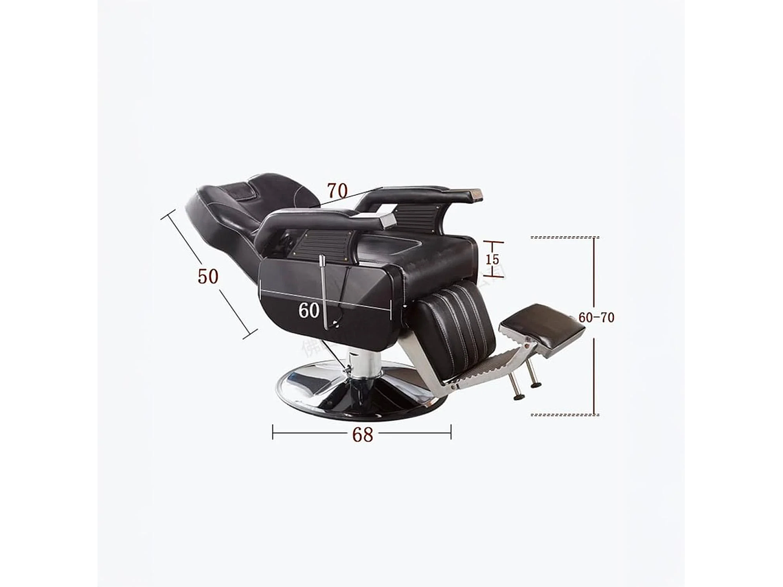 SILLA ACERO NEGRO BARBERIA PELUQUERIA PRO 8