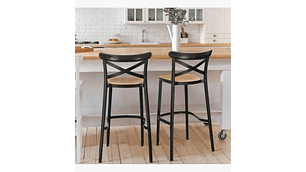 PACK 4 SILLAS DE BAR ARIZONA 75CM NEGRO