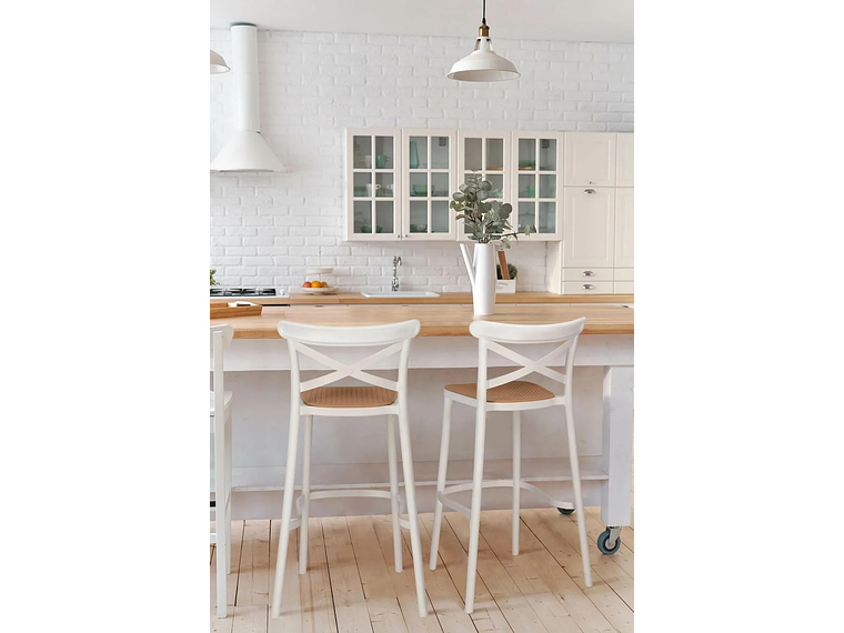 PACK 4 TABURETES BAR & TERRAZA VALENTINO 75 CM | BLANCO | EXTERIOR 6