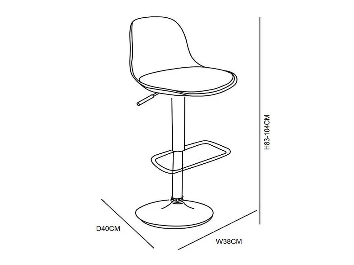 PACK 4 TABURETE DE BAR ALTURA REGULABLE ELEGANTE MOBY - NEGRO 3