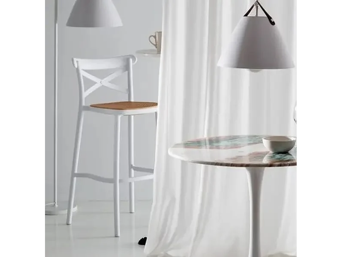 PACK 4 TABURETE O PISO SENA POLIPROPILENO PARA TERRAZA O DESAYUNADOR 75CM - BLANCO 1