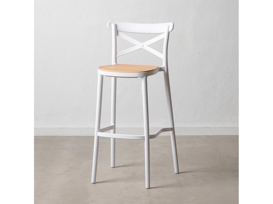 PACK 4 TABURETE O PISO SENA POLIPROPILENO PARA TERRAZA O DESAYUNADOR 75CM - BLANCO 3