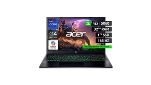 NOTEBOOK ACER GAMER NITRO 5 ANV15-52-96J3-1 INTEL CORE I9 32GB RAM 1TB SSD NVIDIA RTX5060 15.6