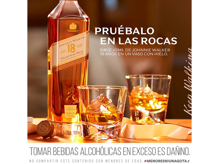 WHISKY JOHNNIE WALKER BOTELLA VIDRIO 750 CC 18 AÑOS 40° 3
