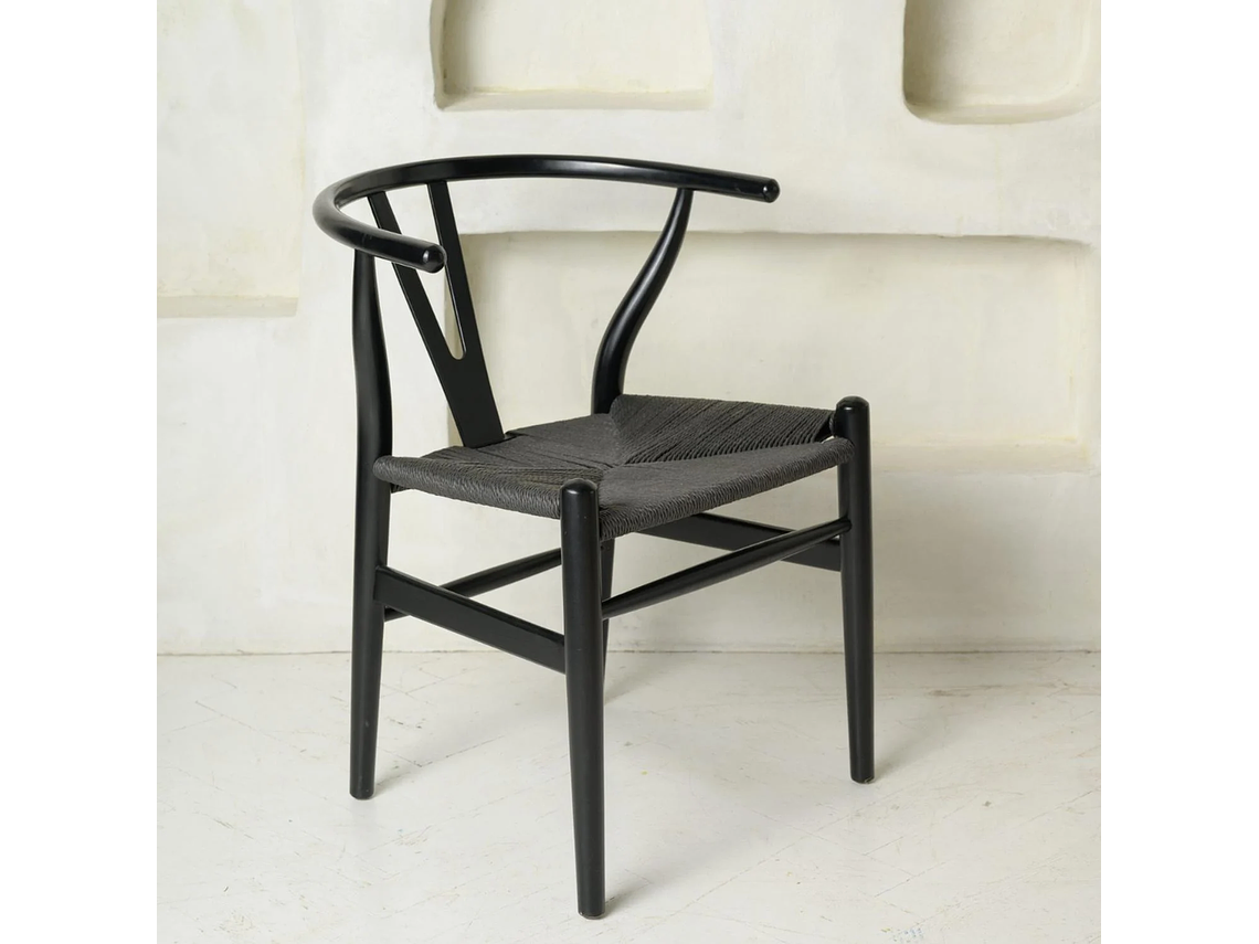 PACK PANDALINO NEGRO 2 SILLA WISHBONE NÓRDICA MADERA 1