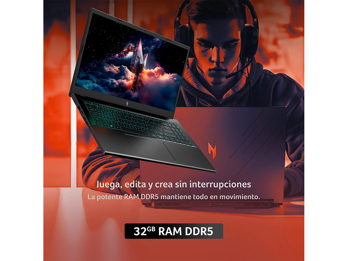 NOTEBOOK ACER GAMER NITRO 5 ANV15-52-96J3-1 INTEL CORE I9 32GB RAM 1TB SSD NVIDIA RTX5060 15.6 6
