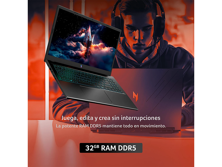 NOTEBOOK ACER GAMER NITRO 5 ANV15-52-96J3-1 INTEL CORE I9 32GB RAM 1TB SSD NVIDIA RTX5060 15.6 6