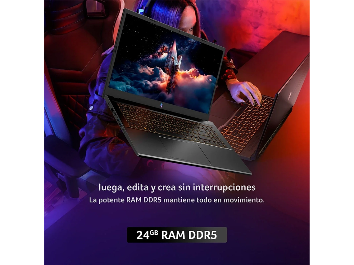 NOTEBOOK ACER GAMER NITRO 5 ANV15-52-73S9-1 INTEL CORE I7 24GB RAM 512GB SSD NVIDIA RTX5050 15.6