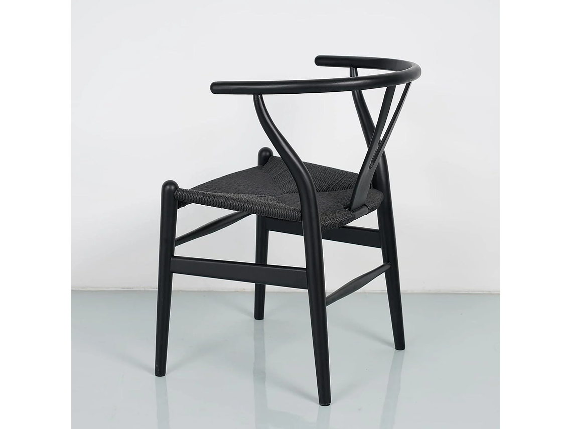 PACK PANDALINO NEGRO 2 SILLA WISHBONE NÓRDICA MADERA 5