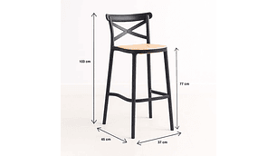 TABURETES KLIK MUEBLES CROSSBACK 1 CUERPO NEGROS PACK 4 DANUBIO