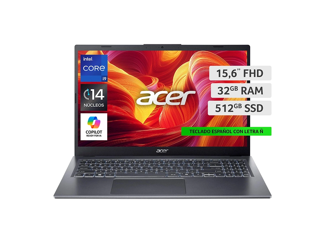 NOTEBOOK ACER ASPIRE 15 A15-51M-94YC-1 INTEL CORE I9 32GB RAM 512GB SSD 15.6