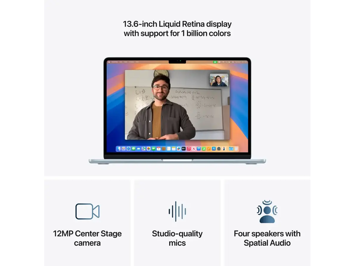 APPLE MACBOOK AIR 13,6' M4 CHIP 16GB 256GB SSD AZUL 5