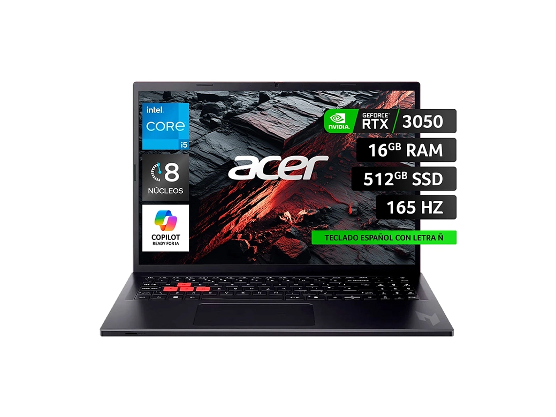 NOTEBOOK ACER NITRO LITE NL16-71G-56Q8-1 INTEL CORE I5 16GB RAM 512GB SSD NVIDIA RTX 3050 16” 1