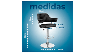 PACK 4 SILLA PISO BAR CON RESPALDO Y POSA BRAZOS