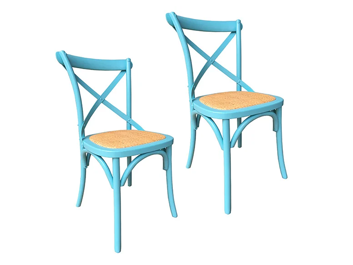  PACK 2 SILLAS DE COMEDOR RETRO AZUL 1