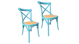  PACK 2 SILLAS DE COMEDOR RETRO AZUL