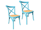  PACK 2 SILLAS DE COMEDOR RETRO AZUL - Miniatura 1