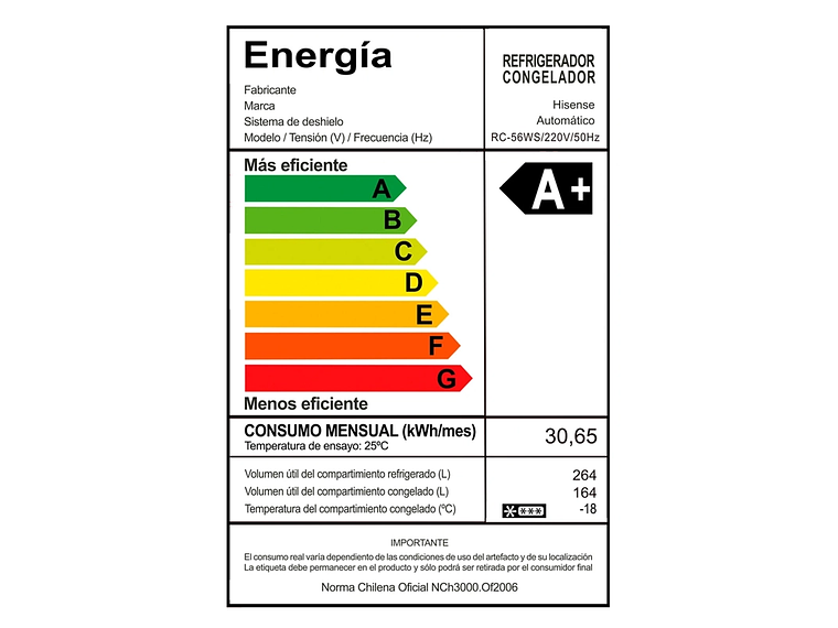 REFRIGERADOR SIDE BY SIDE HISENSE RC-56WS 428L NO FROST ACERO 2