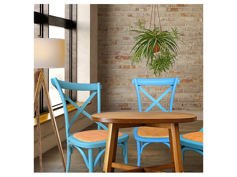  PACK 2 SILLAS DE COMEDOR RETRO AZUL 3