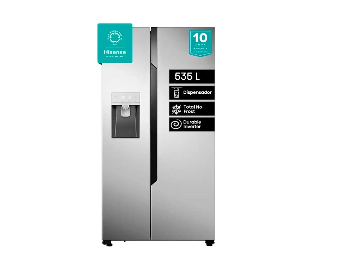 REFRIGERADOR SIDE BY SIDE HISENSE RC-70WS 535L NO FROST ACERO 1