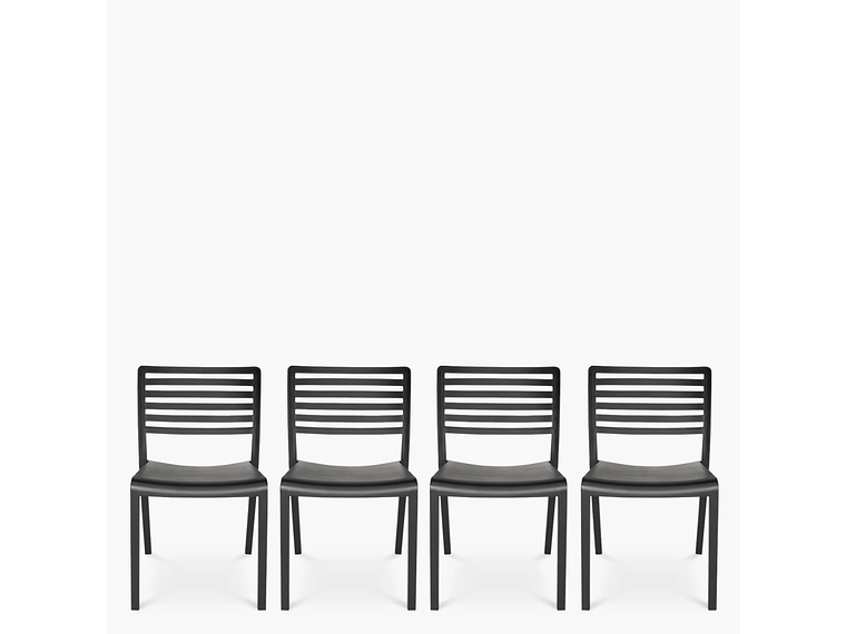 PACK 4 SILLAS PLÁSTICO TERRAZA BARCELONA EN COLOR NEGRO FORM 1