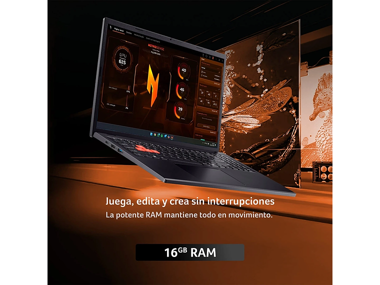 NOTEBOOK ACER NITRO LITE NL16-71G-56Q8-1 INTEL CORE I5 16GB RAM 512GB SSD NVIDIA RTX 3050 16” 8