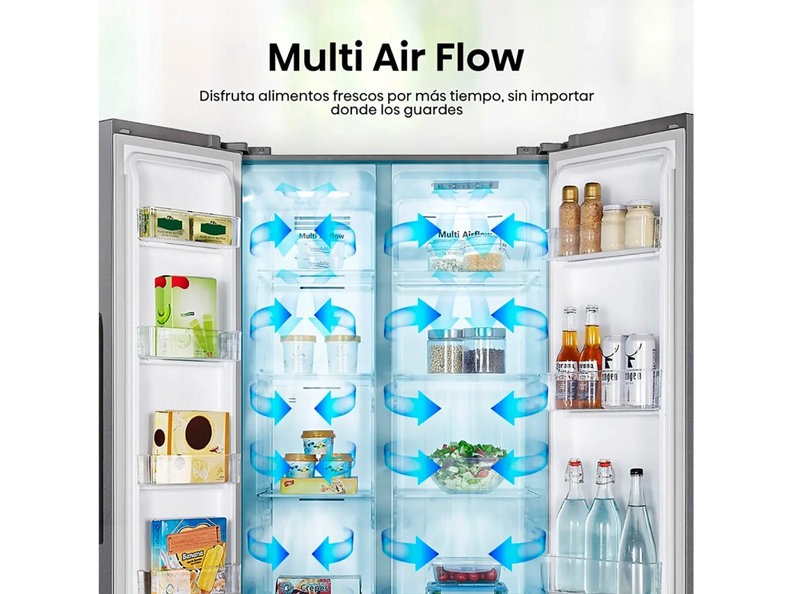 REFRIGERADOR SIDE BY SIDE HISENSE RC-56WS 428L NO FROST ACERO 6