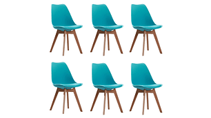 PACK 6 SILLAS DE COMEDOR TULIP ACOLCHADA