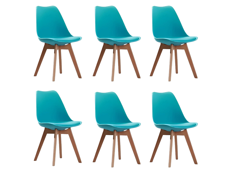 PACK 6 SILLAS DE COMEDOR TULIP ACOLCHADA 1