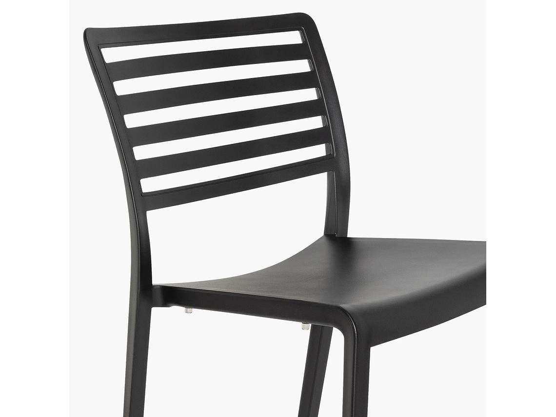 PACK 4 SILLAS PLÁSTICO TERRAZA BARCELONA EN COLOR NEGRO FORM 5