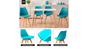 PACK 6 SILLAS DE COMEDOR TULIP ACOLCHADA