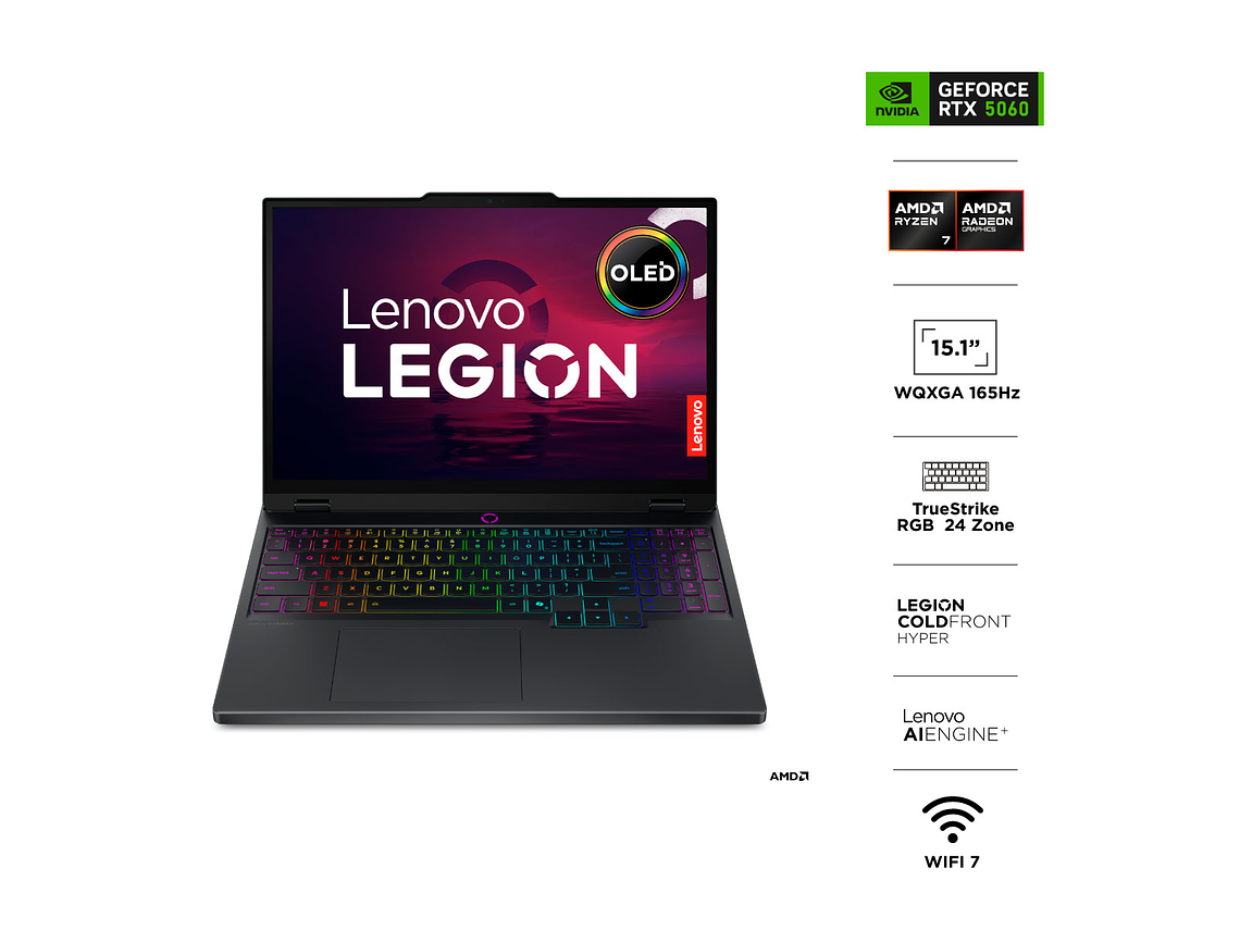 NOTEBOOK GAMER LENOVO LEGION 5 AMD RYZEN 7 24GB RAM 1TB SSD NVIDIA RTX 5060 15.1” 9