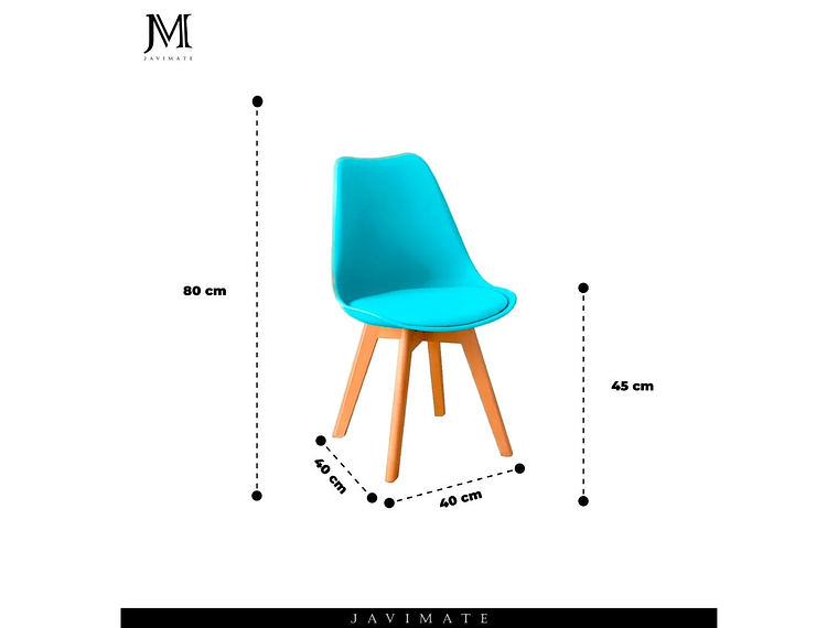 PACK 6 SILLAS DE COMEDOR TULIP ACOLCHADA 5